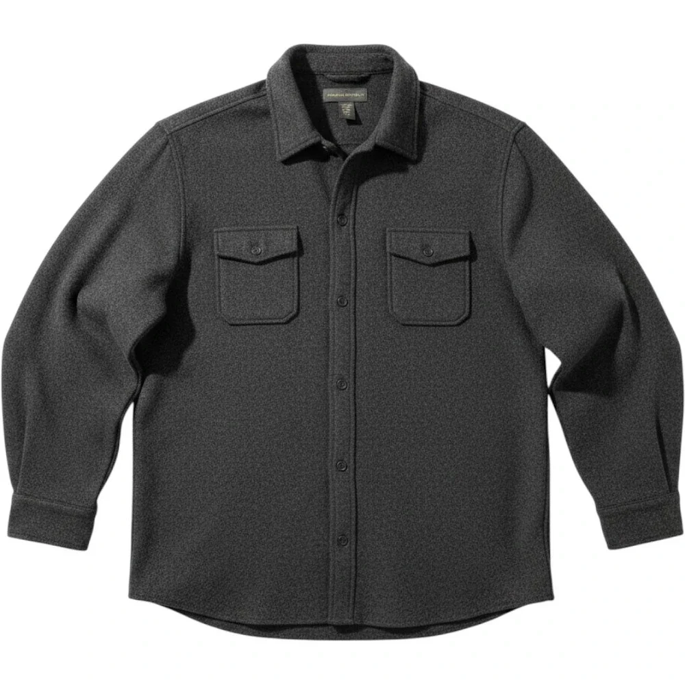 Banana Republic Shirt Jacket Mens XL Gray Wool Blend shacket layering heritage